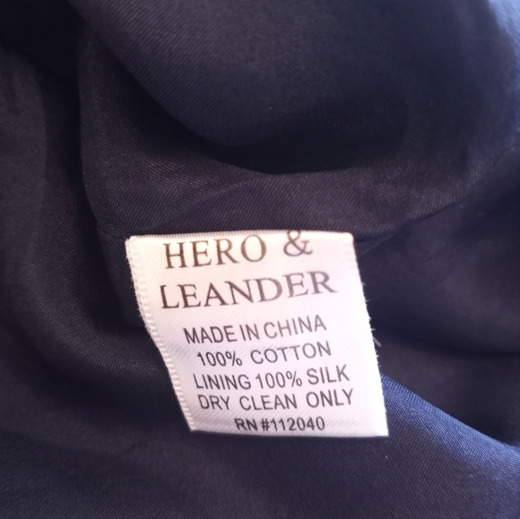 Anthropologie Hero & Leander Silk Cotton Upper Deck Coastal Casual Pleated Dress - Picture 11 of 12